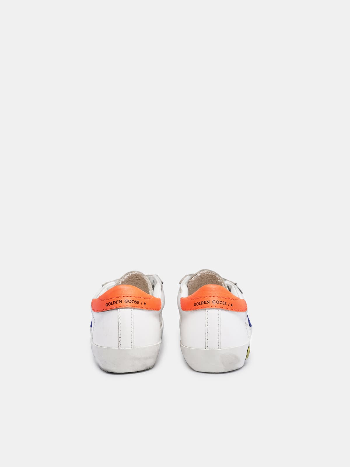 Golden Goose - Old School sneakers with light blue suede star and orange heel tab in 