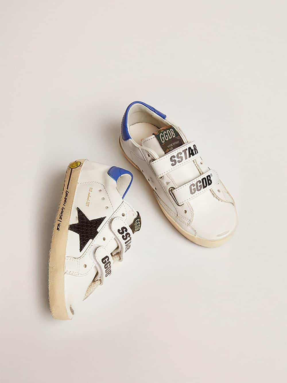 Golden Goose - Junior Old School with black snake print leather star in 