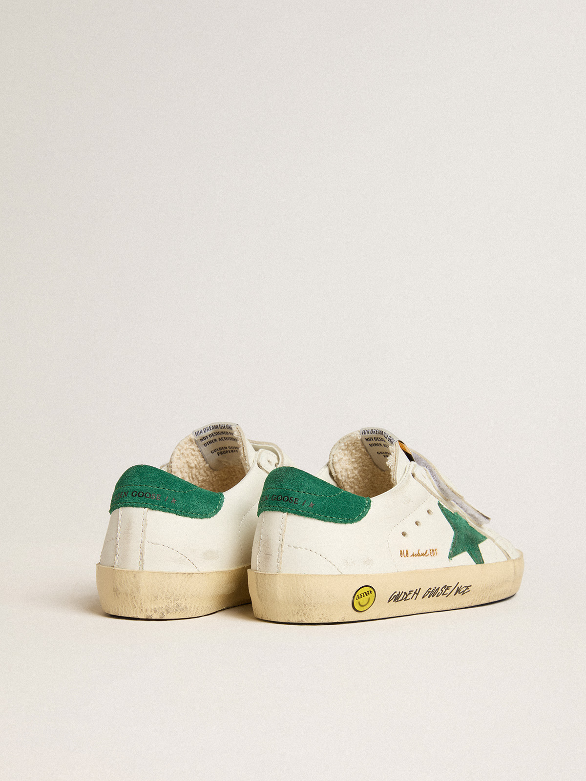 Golden Goose - Old School Junior con estrella y refuerzo del talón de ante verde in