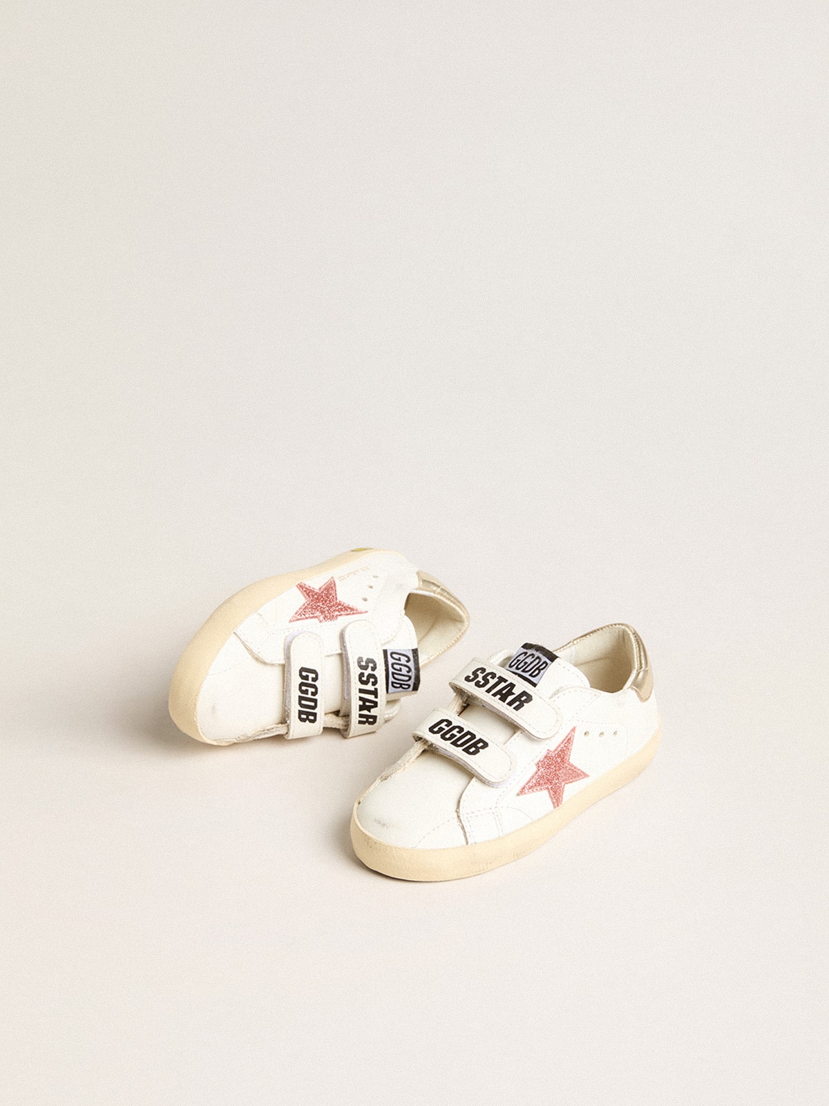 Golden Goose - Junior Old School with metallic peach leather star in 