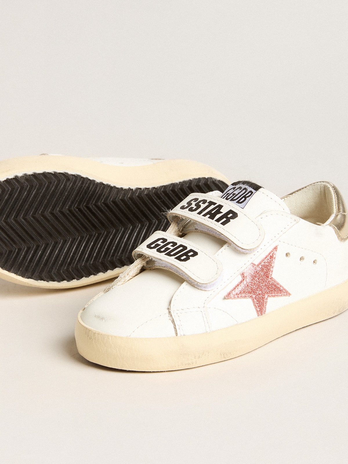 Golden Goose - Junior Old School with metallic peach leather star in 