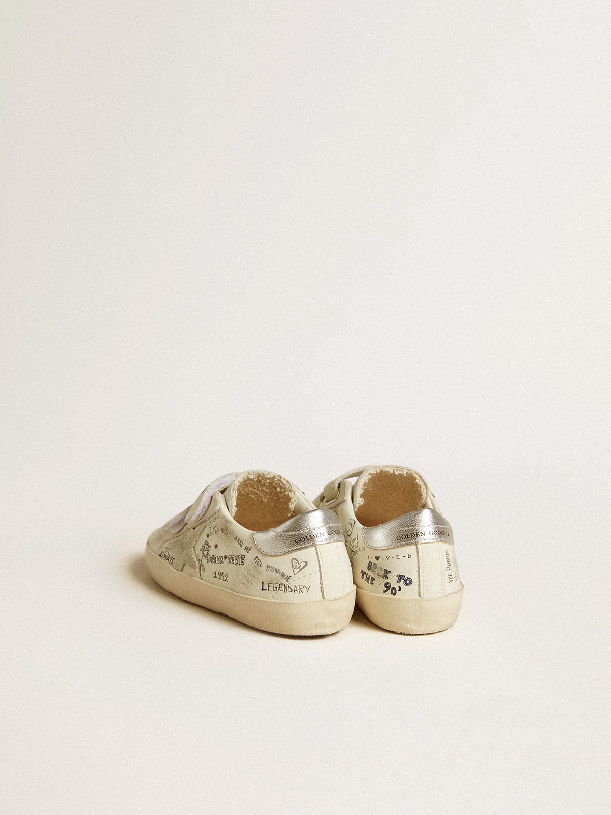 Golden Goose - Old School Junior con stella in suede e talloncino in pelle laminata in 