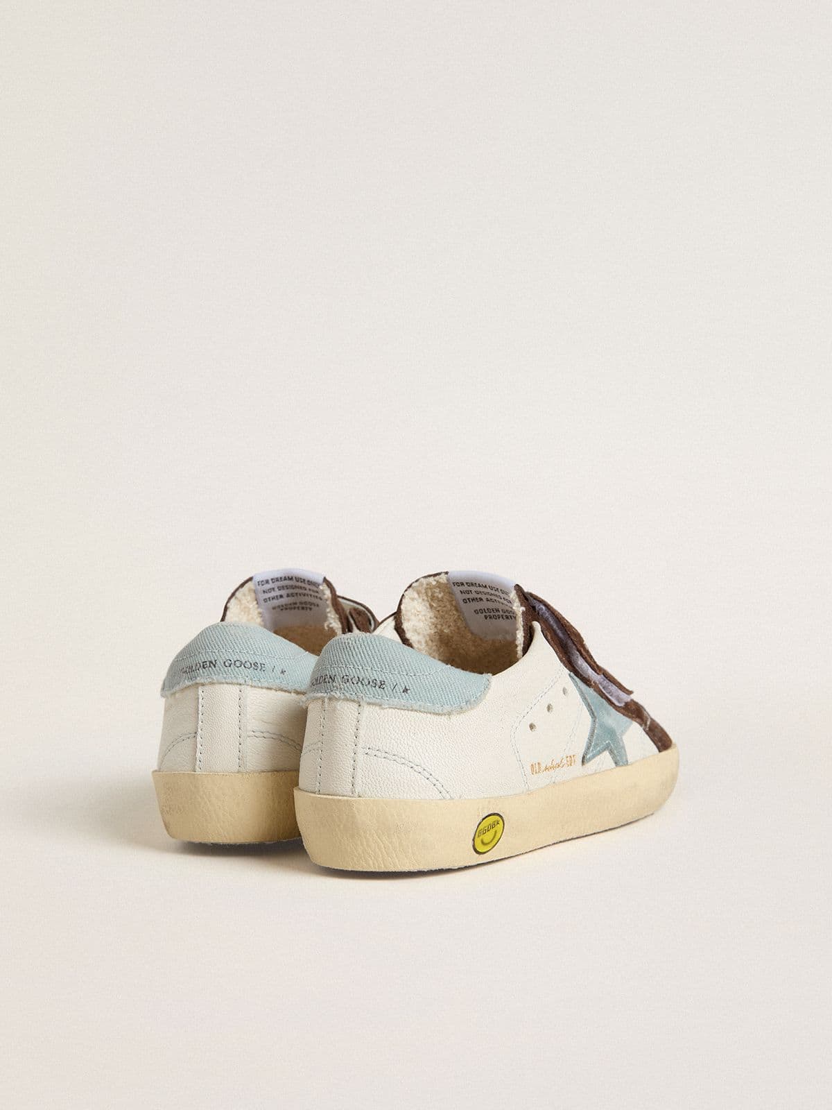 Golden Goose - Junior Old School in nappa with light blue suede star and brown suede inserts in 