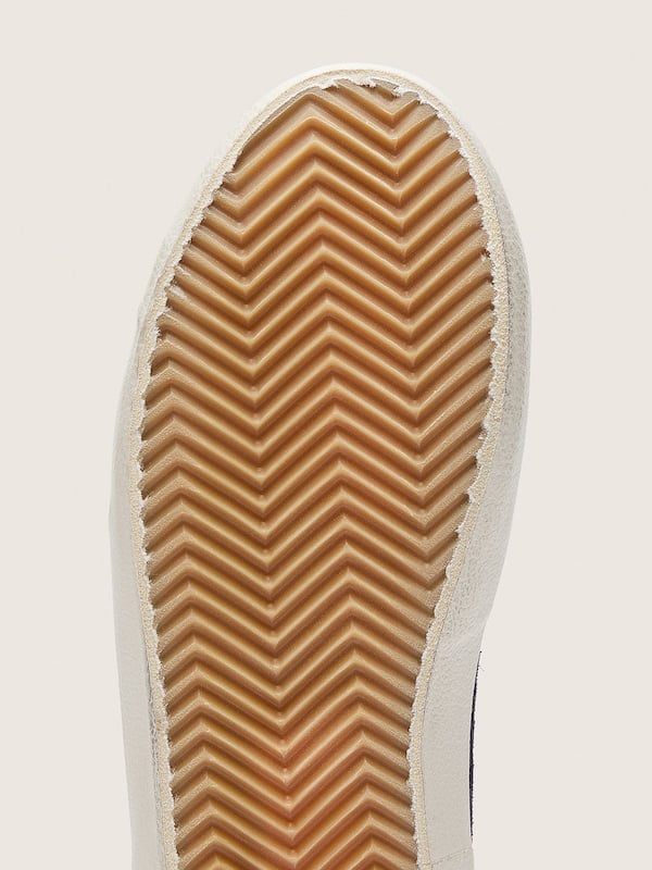 Golden Goose - Junior Old School in blue suede with silver glitter star and white leather heel tab in 