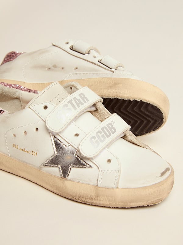 Golden Goose - Junior Old School sneakers with glitter heel tab and silver star   in 