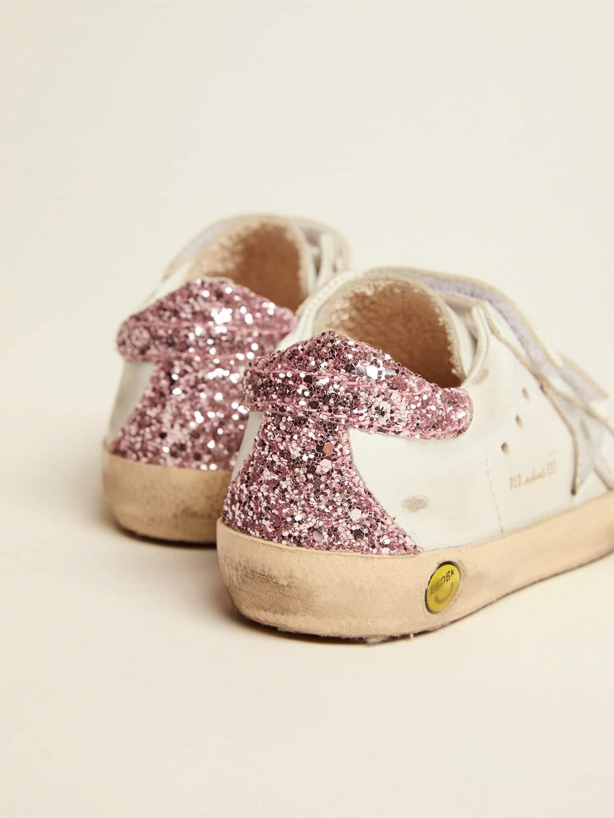 Golden Goose - Junior Old School sneakers with glitter heel tab and silver star   in 