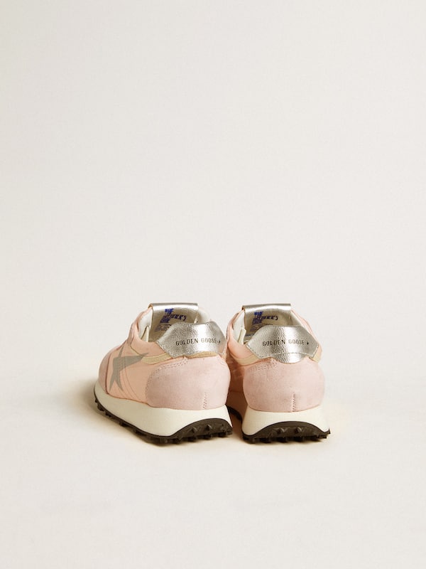 Golden Goose - Junior Marathon in pink nylon with printed star and leather heel tab in 