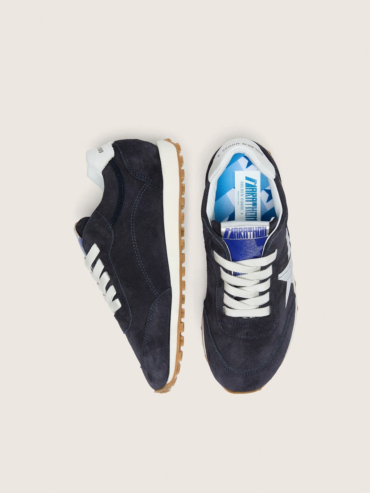 Junior Marathon in dark blue suede with white star
