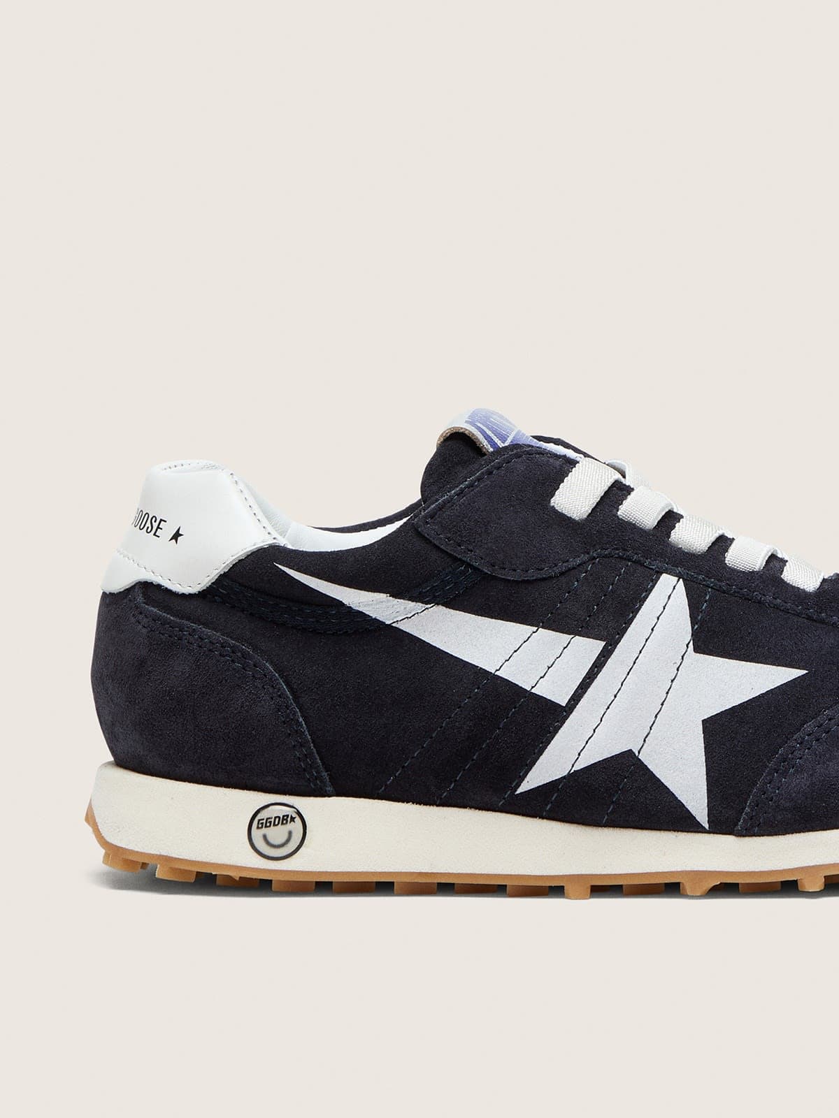 Golden Goose - Junior Marathon in dark blue suede with white star in 