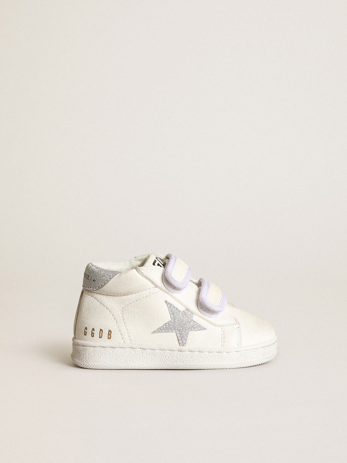 Golden Goose - June in nappa leather with silver glitter star and heel tab in 