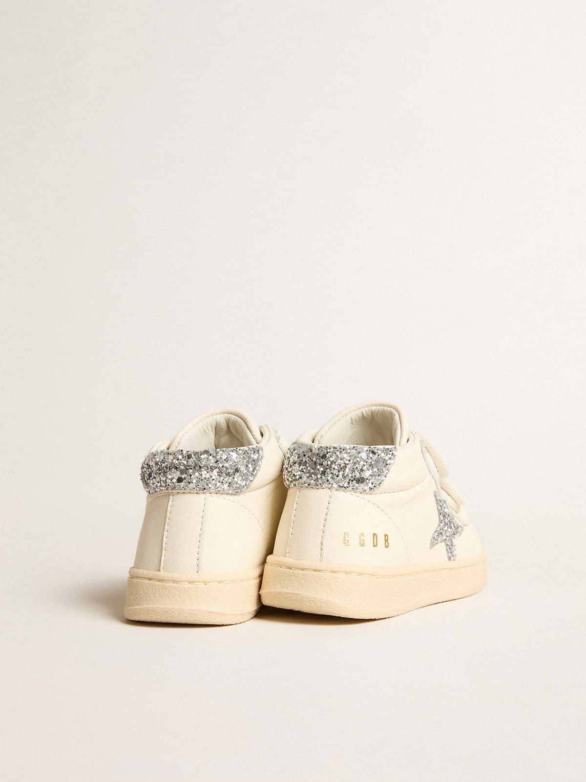 Golden Goose - June in nappa leather with silver glitter star and heel tab in 