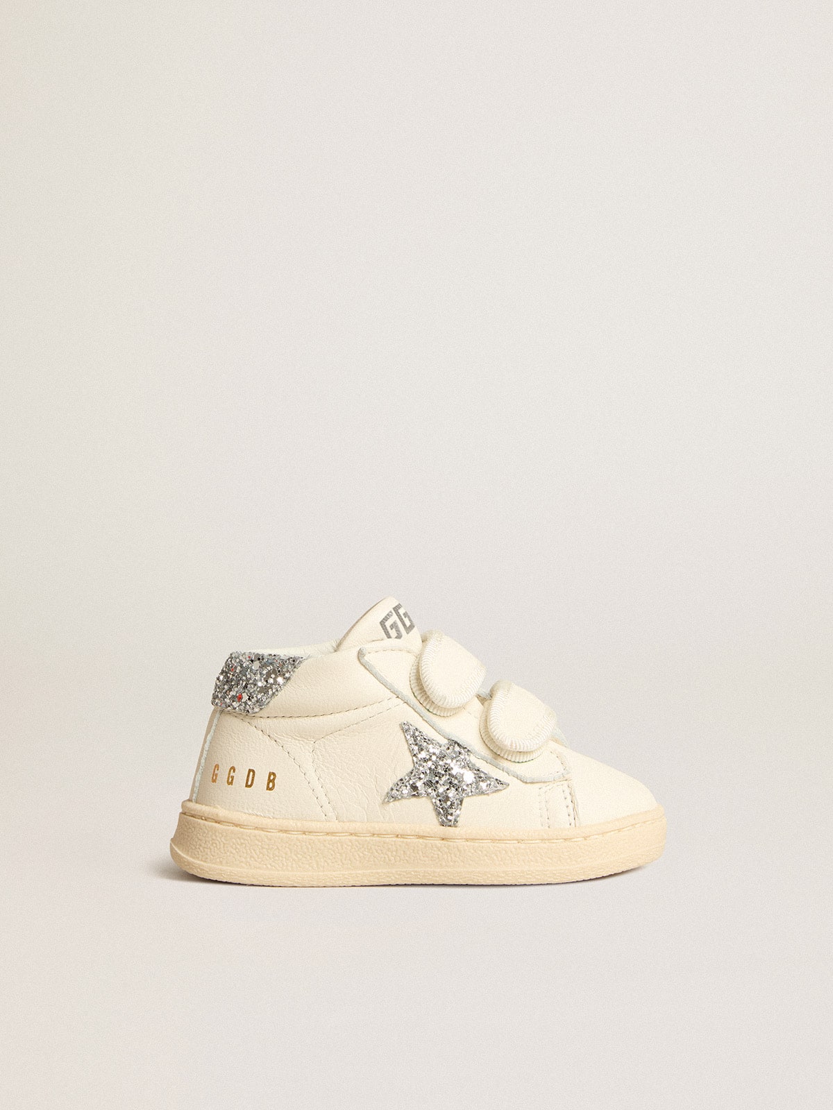 Golden Goose - June in nappa leather with silver glitter star and heel tab in 