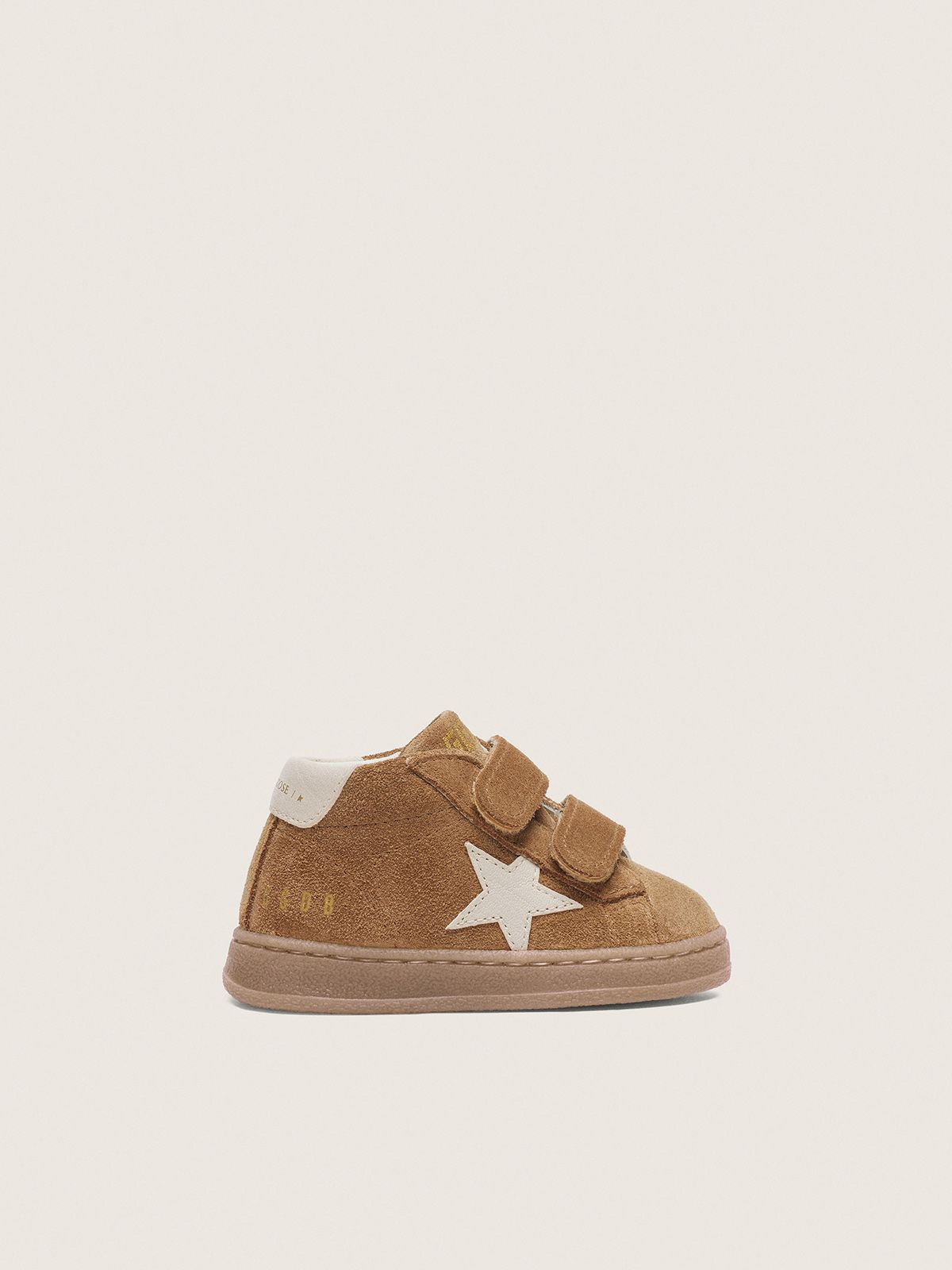 June junior in suede tabacco con stella in pelle crema view 1