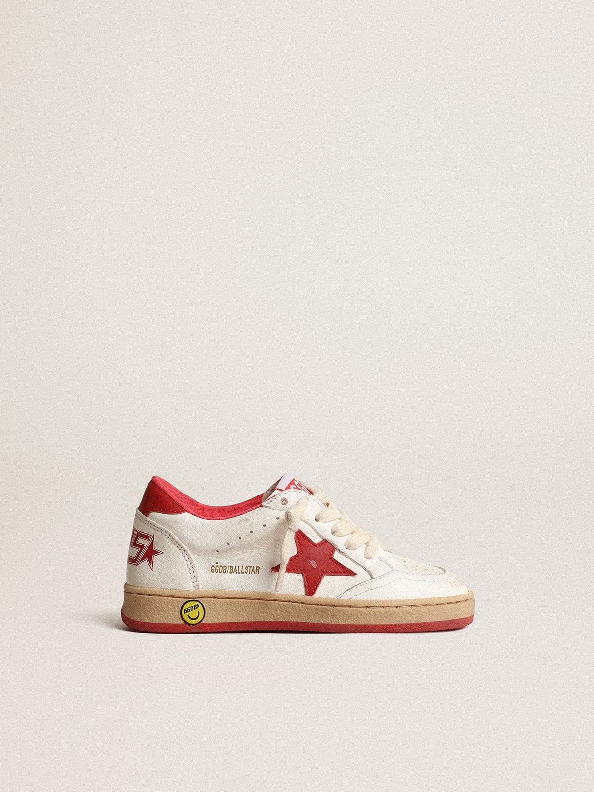 Golden Goose - Ball Star Junior de napa con estrella y refuerzo del talón de piel roja in 