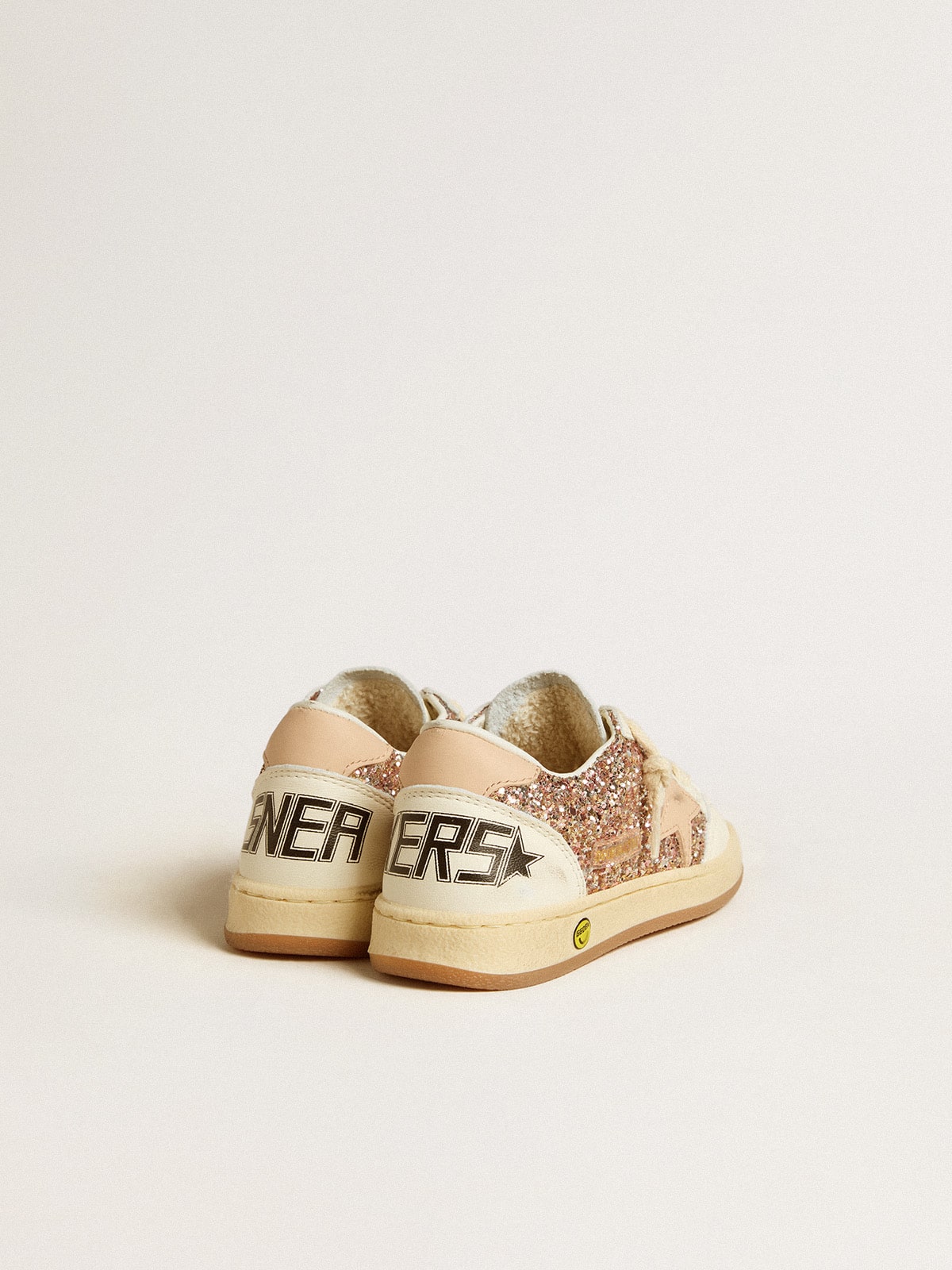 Golden Goose - Ball Star Junior in glitter and nappa with leather star and heel tab in 