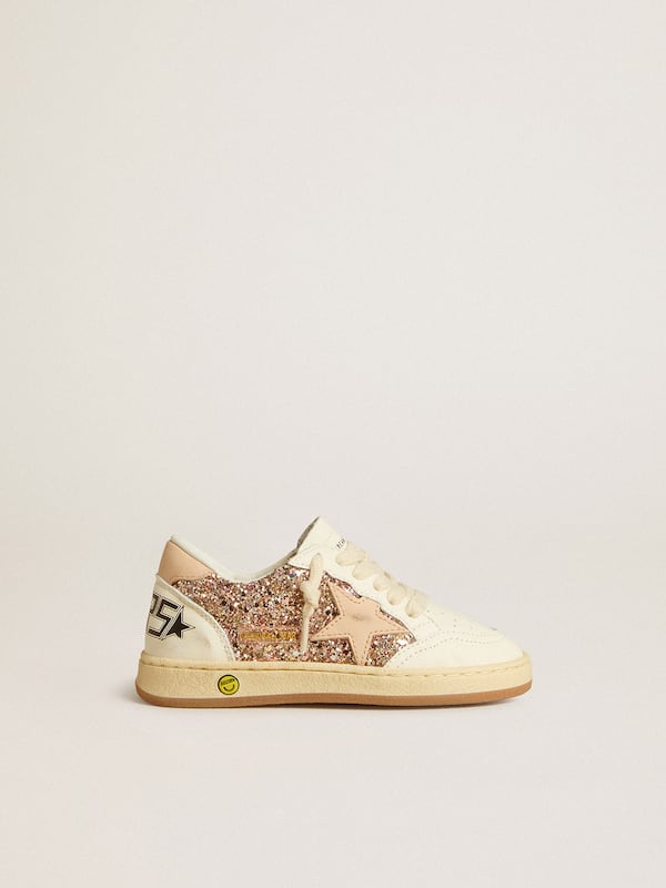 Golden Goose - Ball Star Junior in glitter and nappa with leather star and heel tab in 