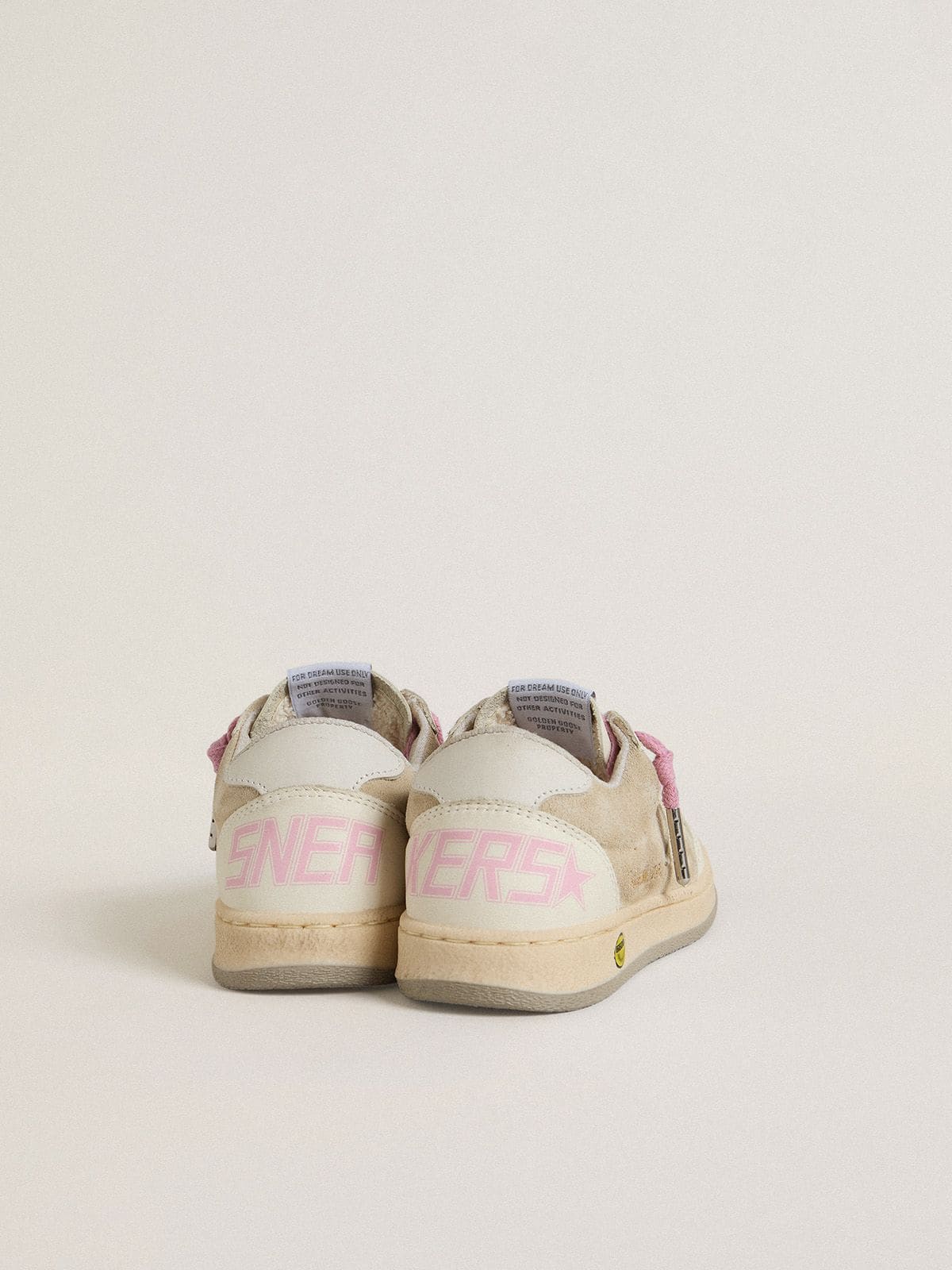 Golden Goose - Junior Ball Star in pearl suede with leather star and heel tab in 