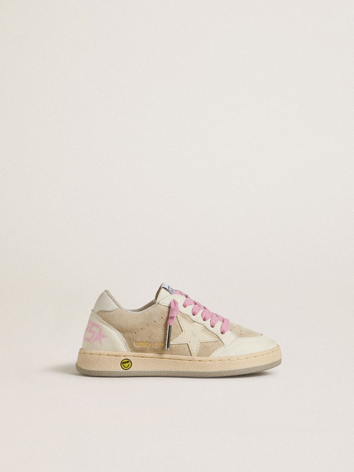 Golden Goose - Junior Ball Star in pearl suede with leather star and heel tab in 
