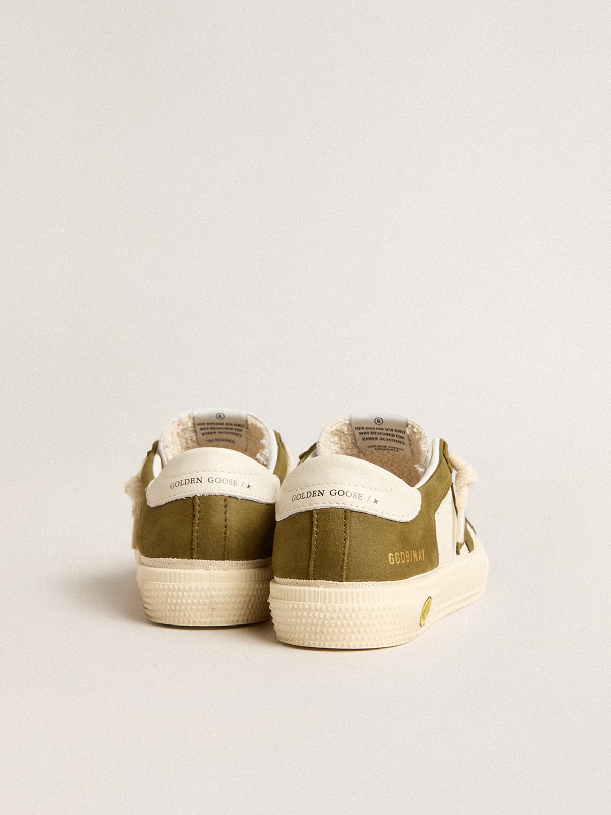 Golden Goose - May Junior in pelle bianca e verde militare  in 