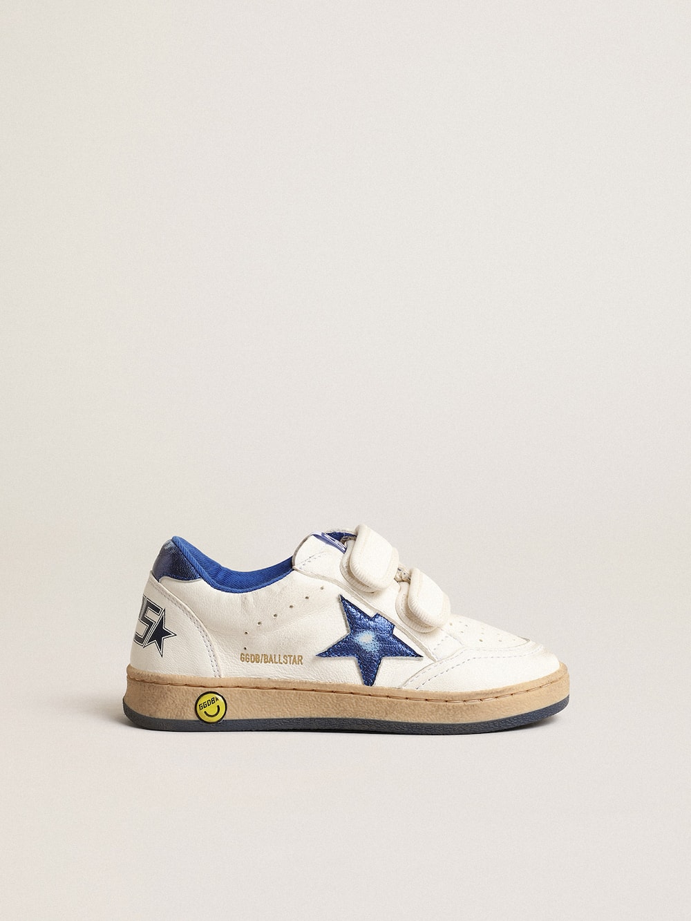Golden Goose - Ball Star Junior with blue metallic leather star and heel tab in 