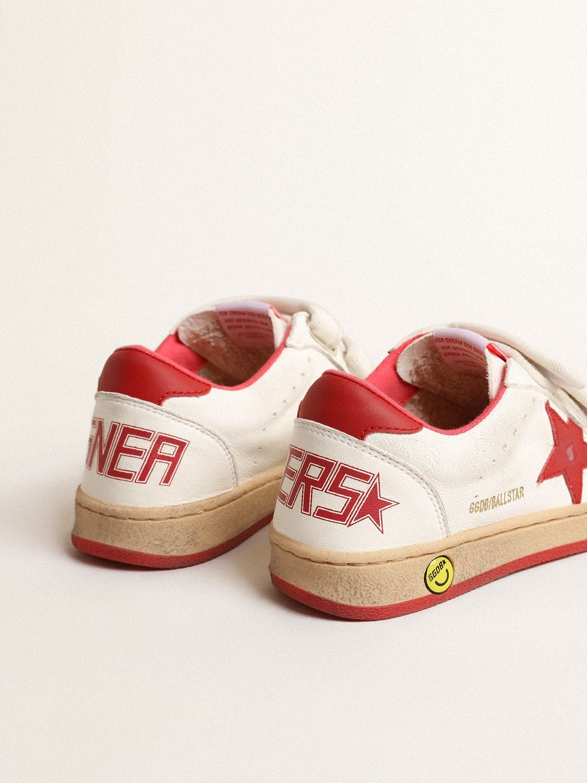 Golden Goose - Ball Star Junior de napa con estrella y refuerzo del talón de piel roja in 
