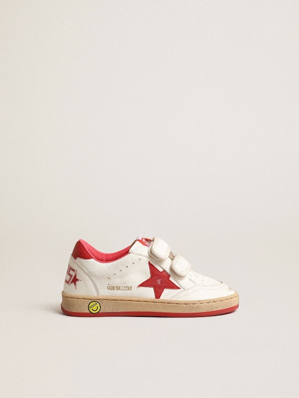 Golden Goose - Junior Ball Star in nappa with red leather star and heel tab in 