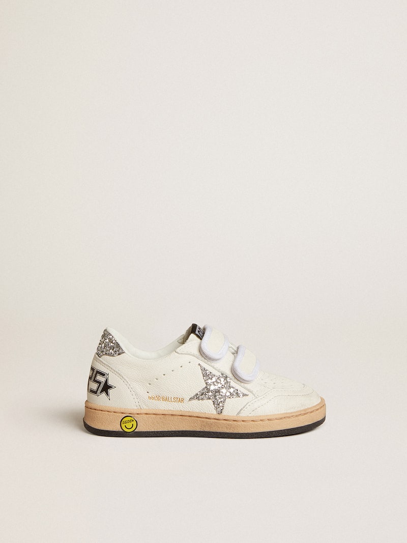 Ball Star Junior in nappa with silver glitter star and heel tab