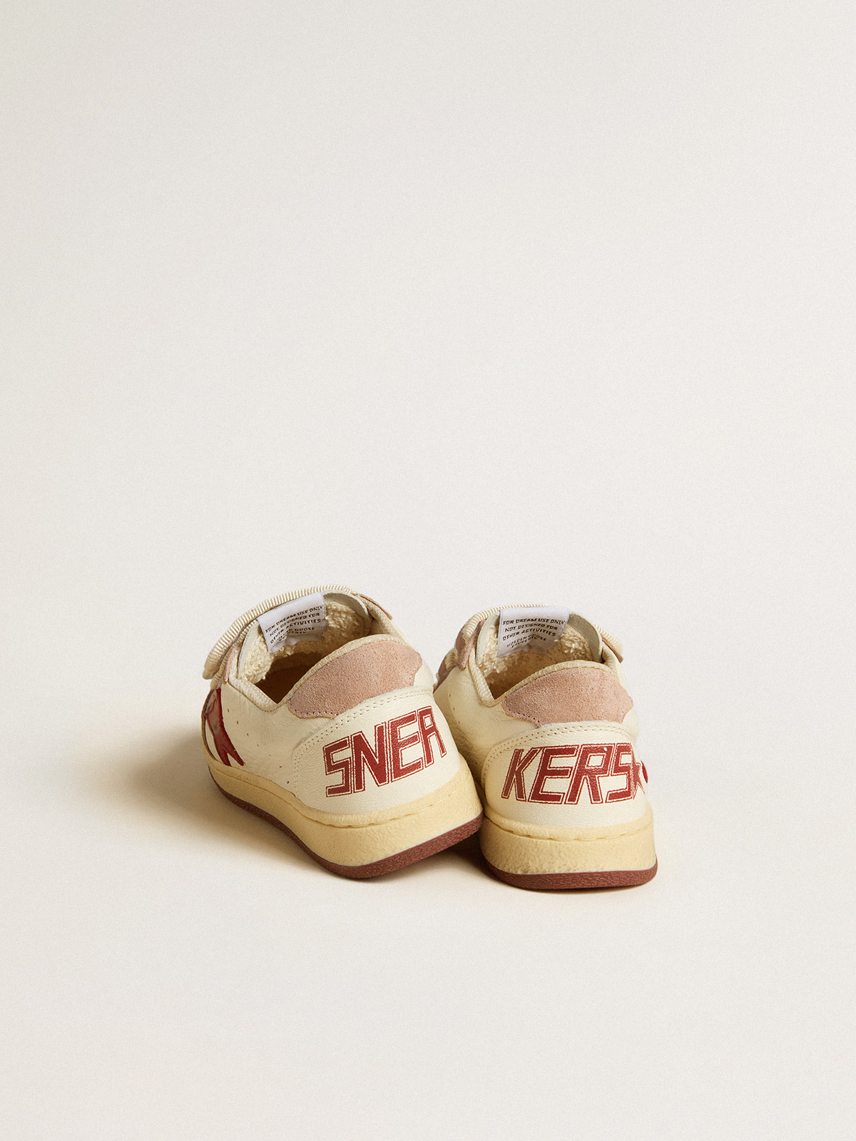 Golden Goose - Ball Star Junior in nappa with nappa star and pink suede heel tab in