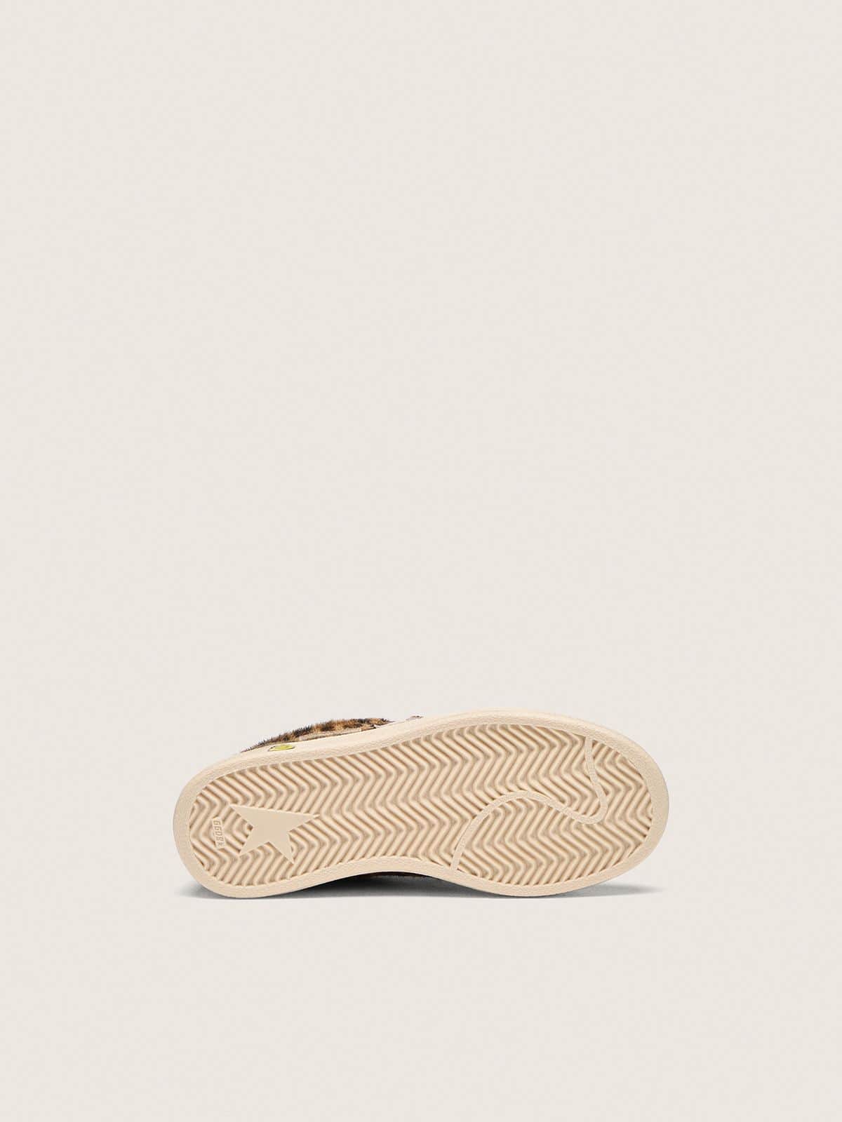 Golden Goose - Junior Ball Star in leopard-print pony skin with pink leather star and heel tab in 