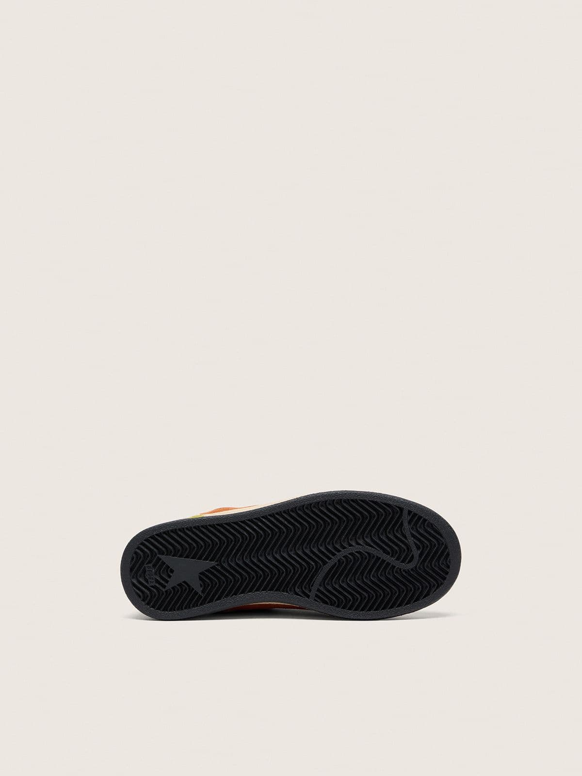 Golden Goose - Junior Ball Star in brick-red suede and cream leather with black leather star in 