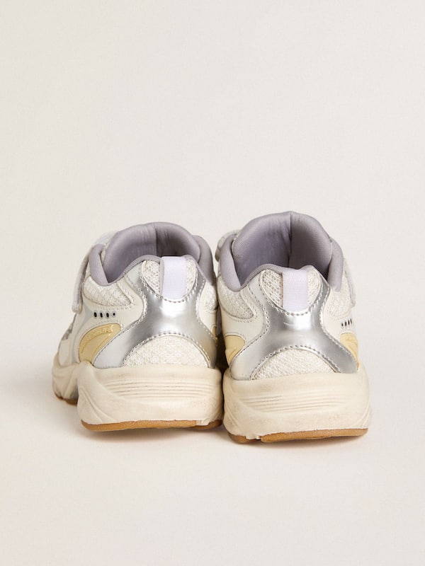 Golden Goose - Junior Lightstar in white leather and mesh with white leather star in 