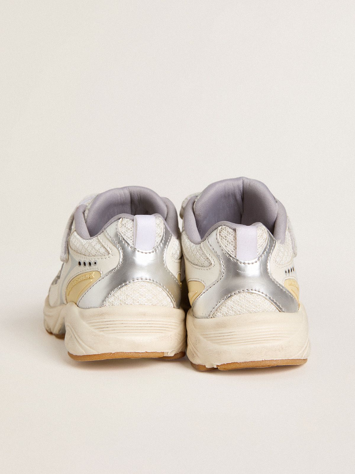 Golden Goose - Weißer Lightstar Junior aus Leder und Mesh mit weißem Lederstern in