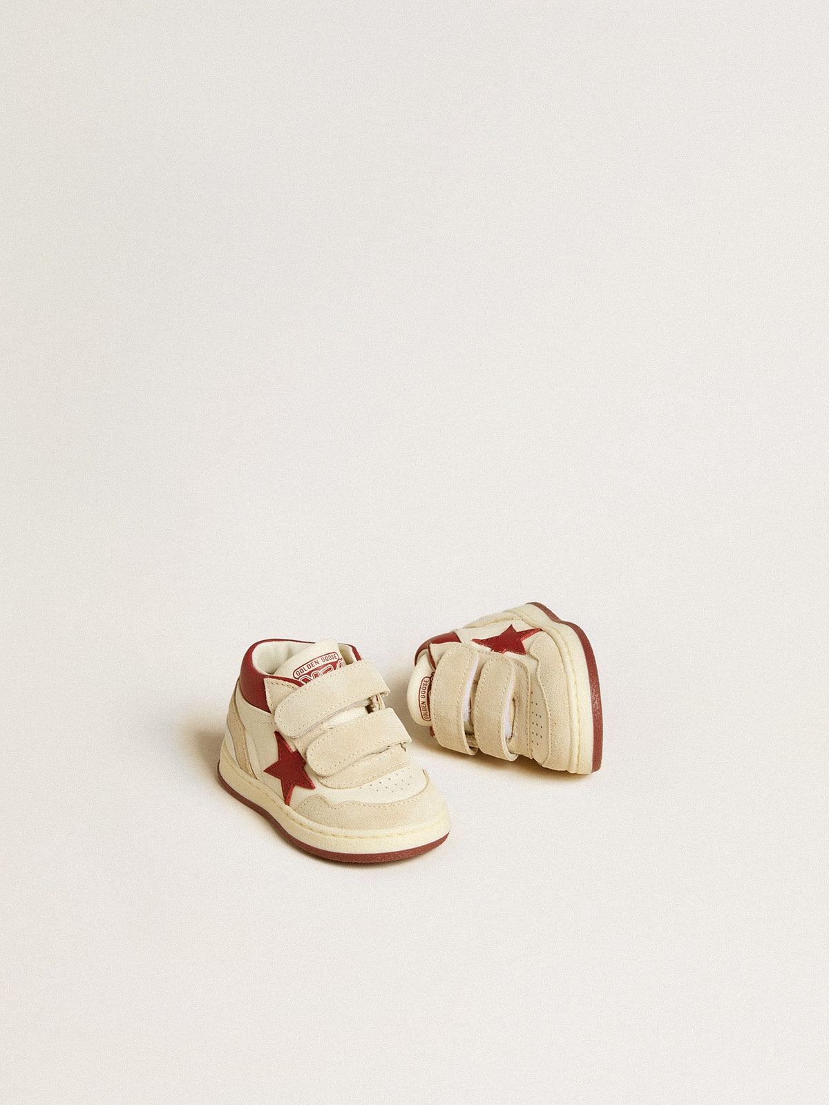 Golden Goose - June Junior in nappa e suede con stella e talloncino in pelle rossa in 