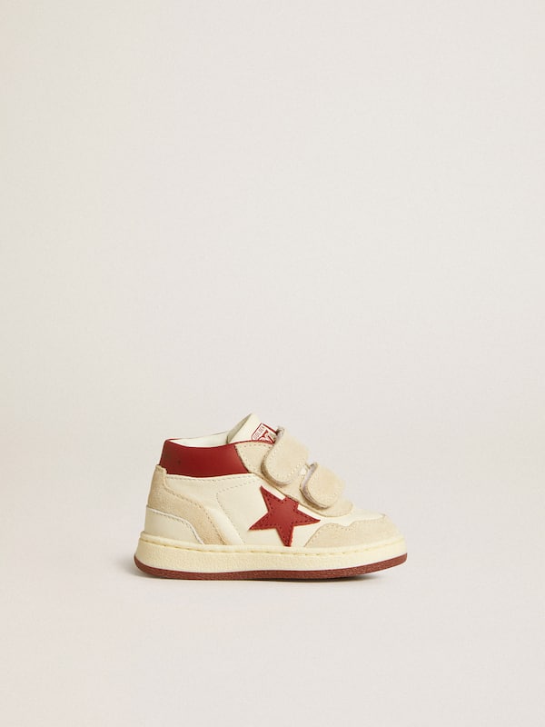 Golden Goose - June Junior in nappa and suede with red leather star and heel tab in 