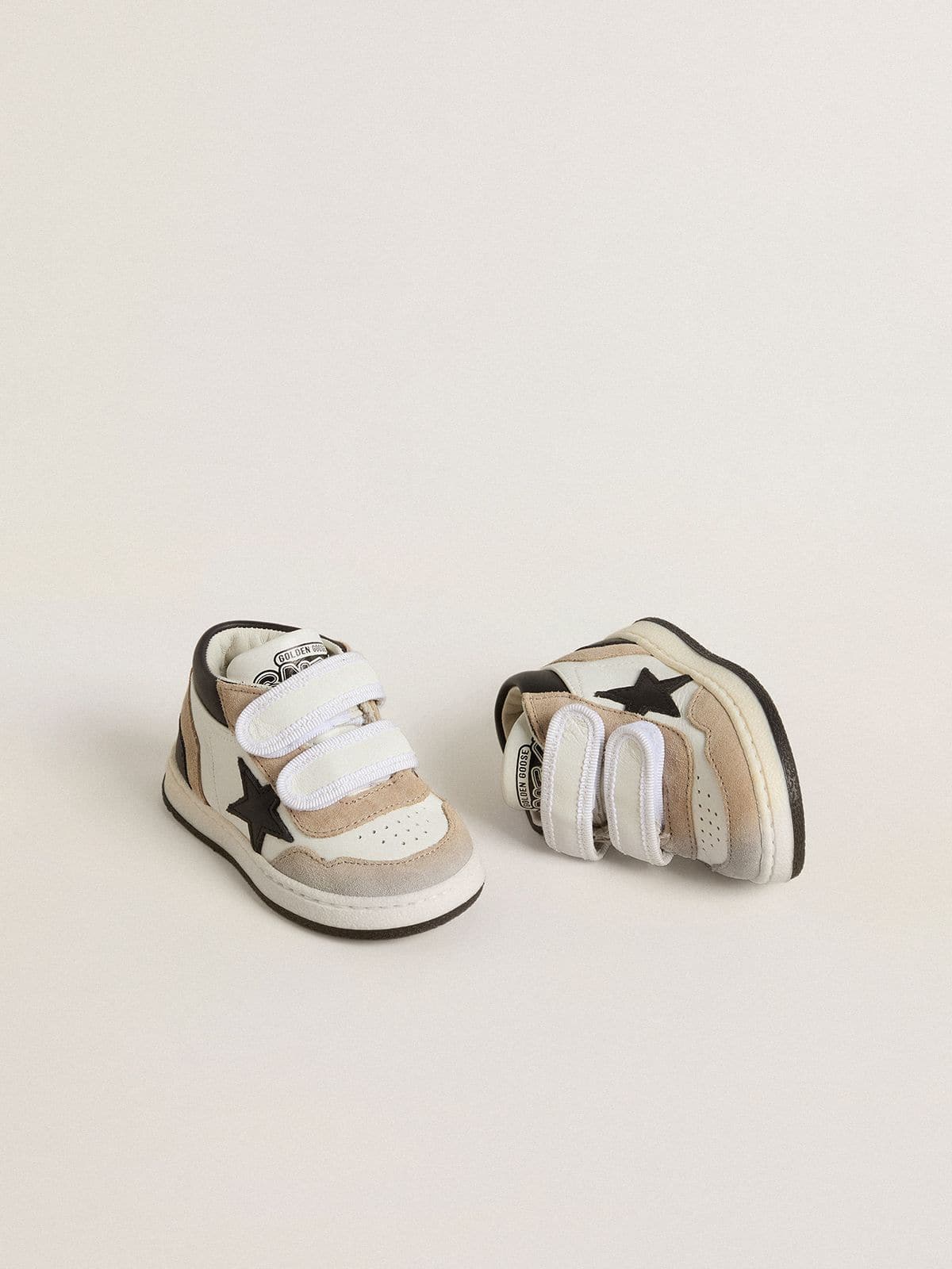 Golden Goose - Junior June in nappa with suede inserts and black leather star in 