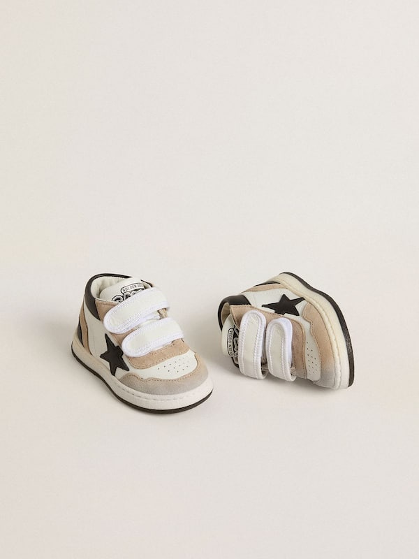 Golden Goose - Junior June in nappa with suede inserts and black leather star in 