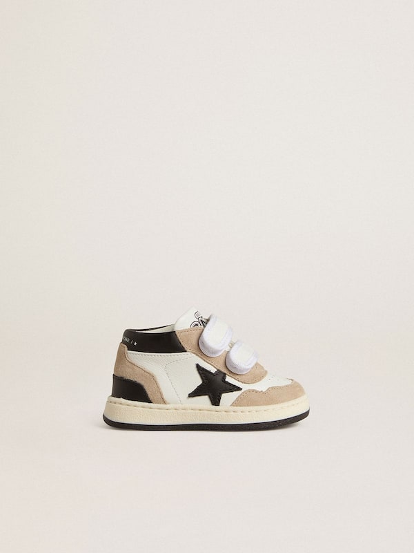 Golden Goose - Junior June in nappa with suede inserts and black leather star in 