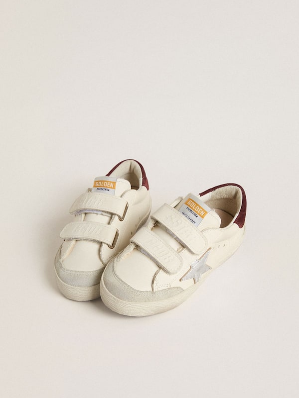 Golden Goose - Junior Old School with silver metallic leather star and purple suede heel tab in 