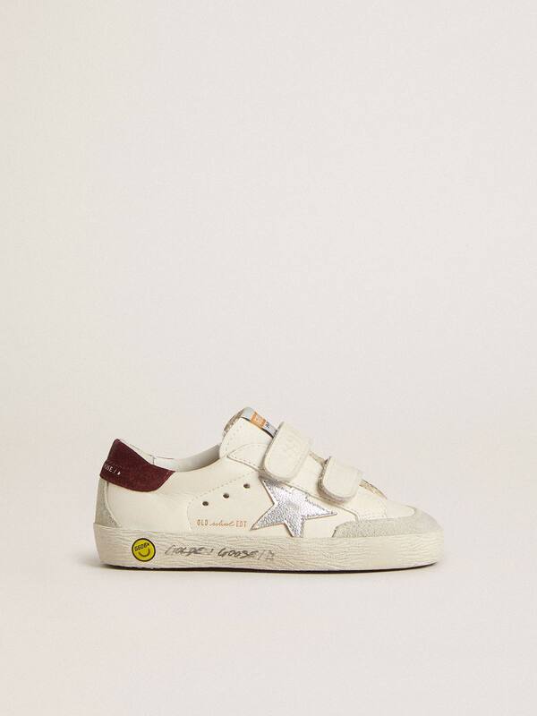 Golden Goose - Junior Old School with silver metallic leather star and purple suede heel tab in 