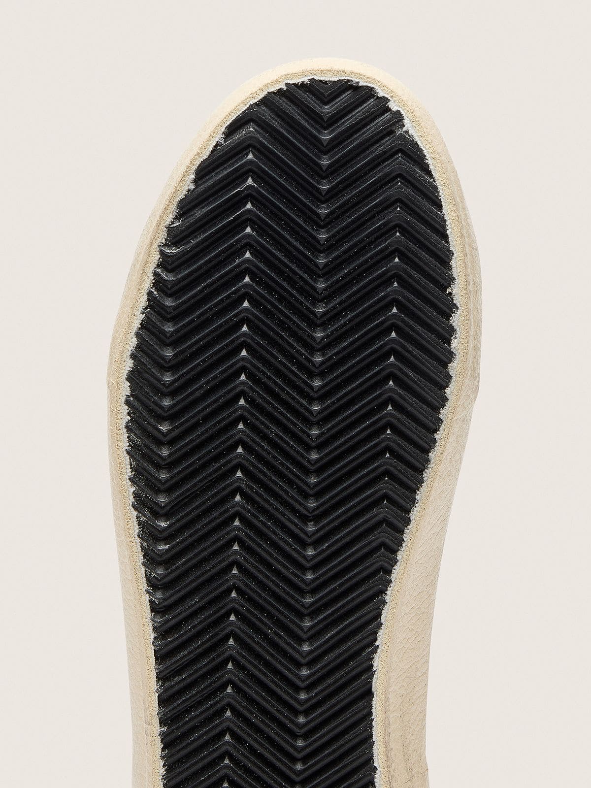 Golden Goose - Junior Old School with black leather star and beige and green suede inserts in 