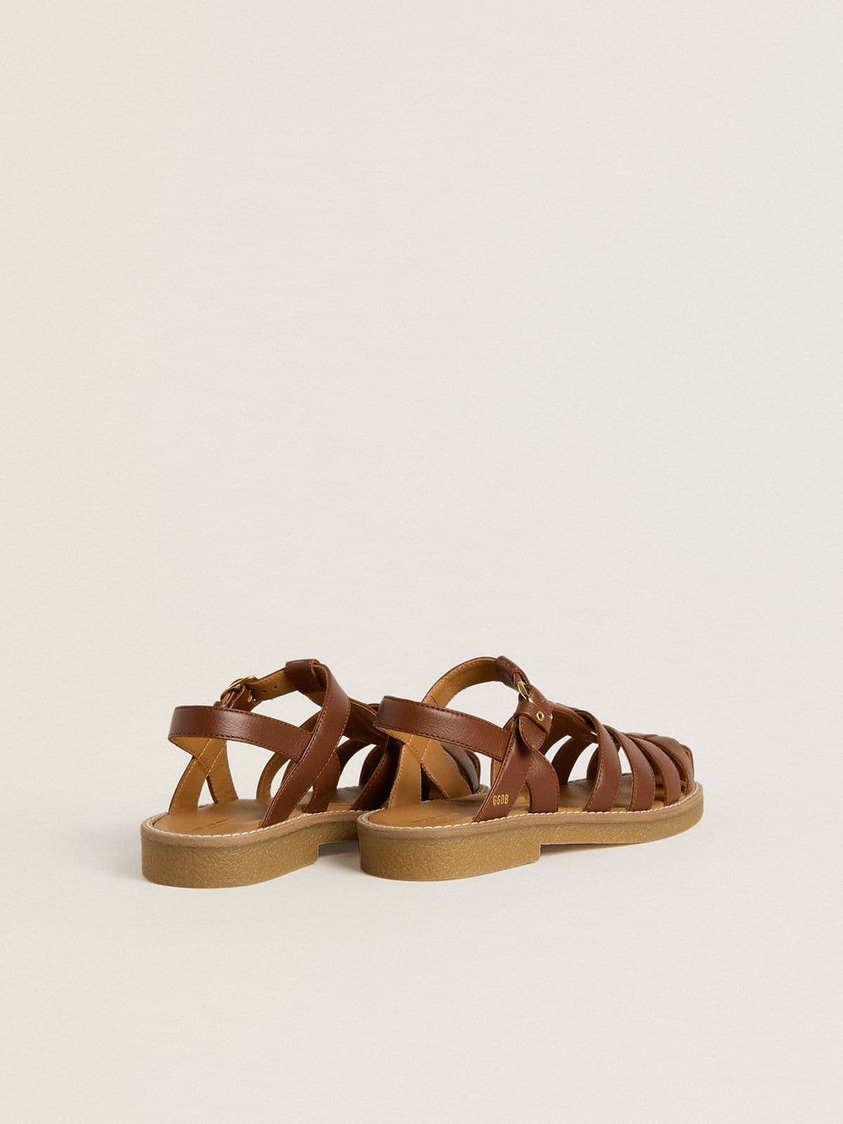 Golden Goose - Sandales Maxime Junior en cuir marron in 