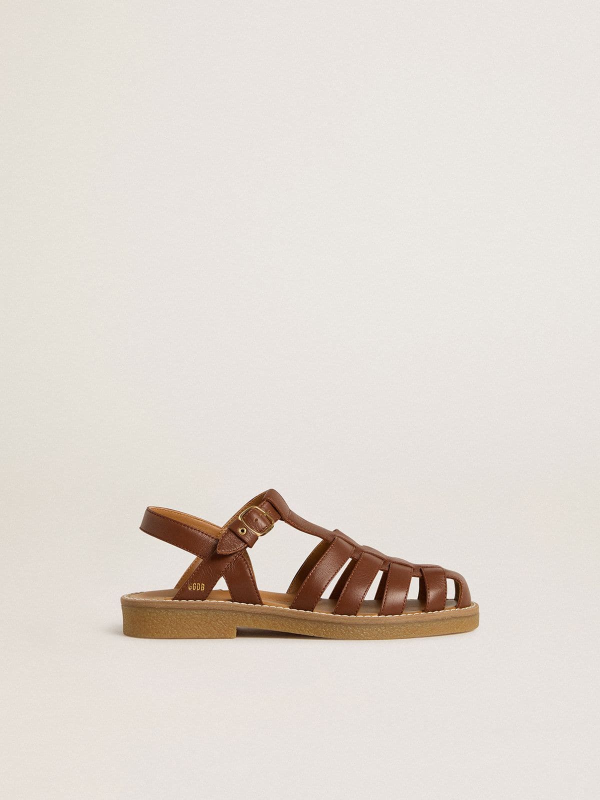 Golden Goose - Sandales Maxime Junior en cuir marron in 