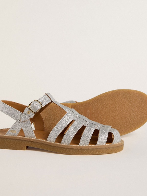 Golden Goose - Maxime Junior sandals in silver micro-glitter in 