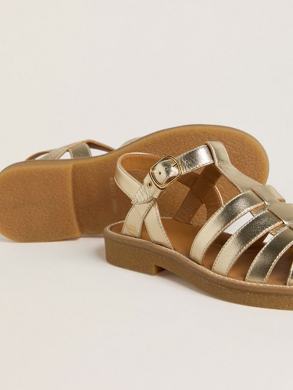 Golden Goose - Junior Maxime sandals in gold metallic leather in 