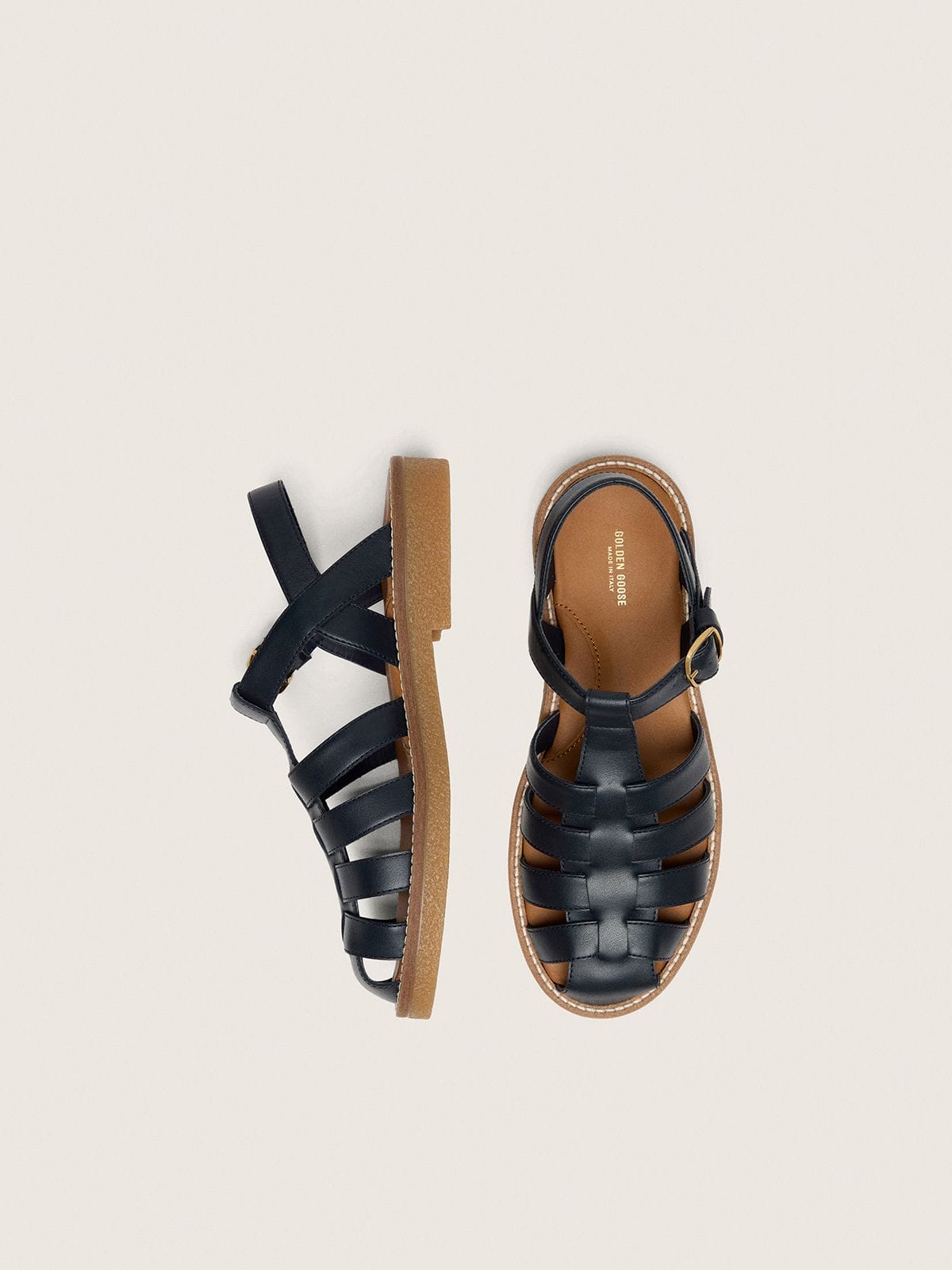 Golden Goose - Junior Maxime sandals in navy-blue leather in 
