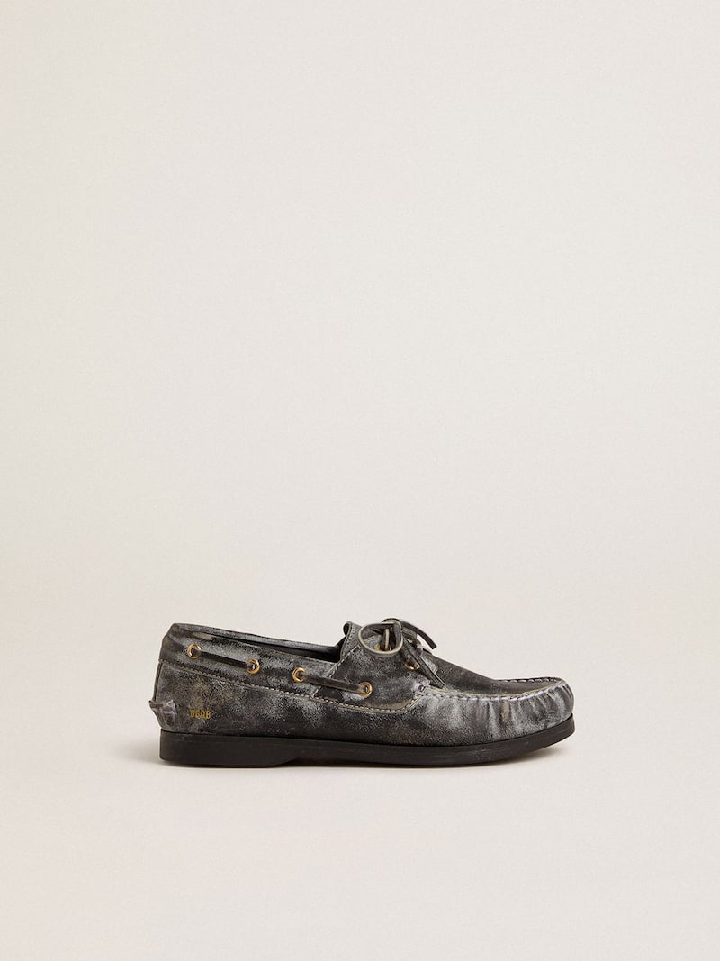 Mocassino Cruise Junior in pelle distressed nera