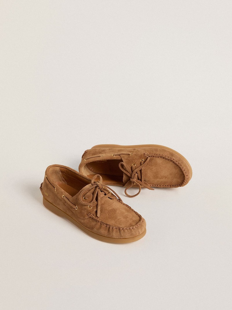 Golden Goose - Mocassins Cruise Junior en cuir velours marron clair in 
