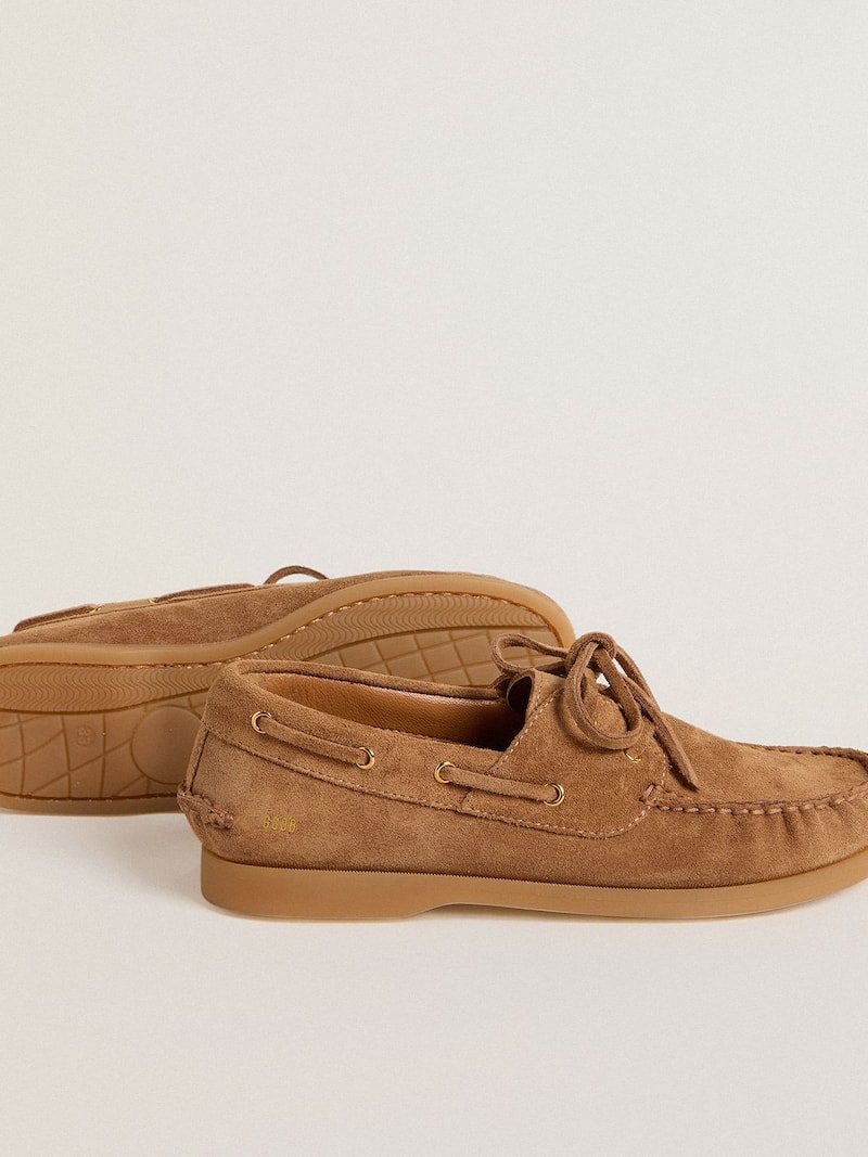 Golden Goose - Mocassins Cruise Junior en cuir velours marron clair in 