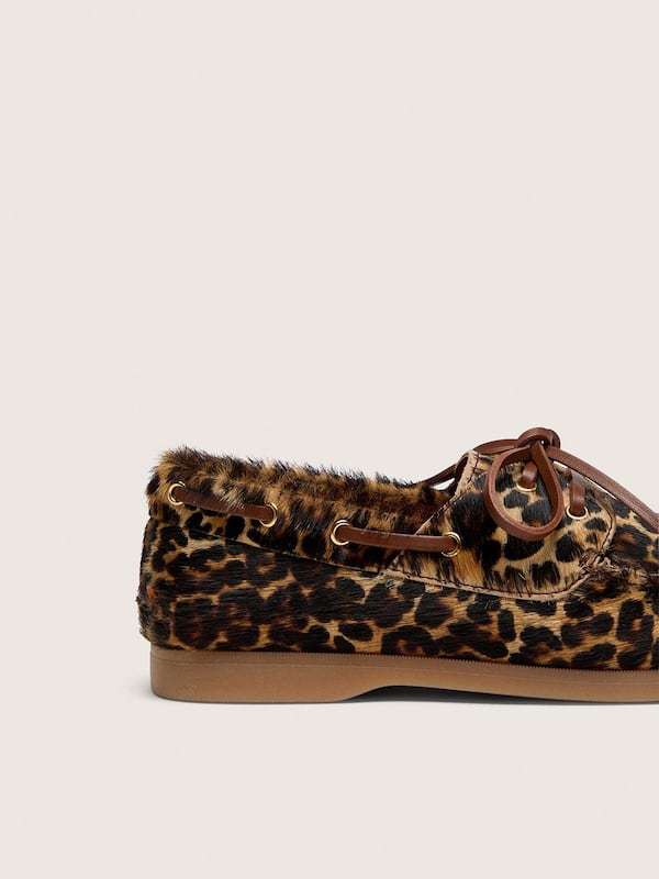 Golden Goose - Mocassins Cruise Junior en cuir fa&ccedil;on poulain imprim&eacute; l&eacute;opard in 