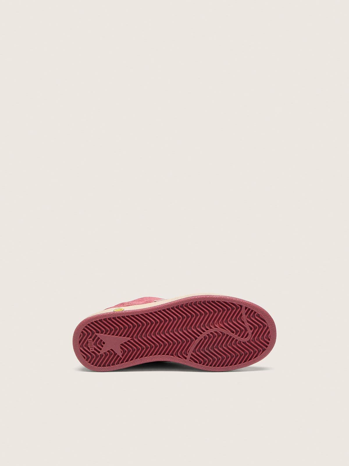 Golden Goose - Ball Star Junior in red suede with white leather star and metallic silver heel tab in 